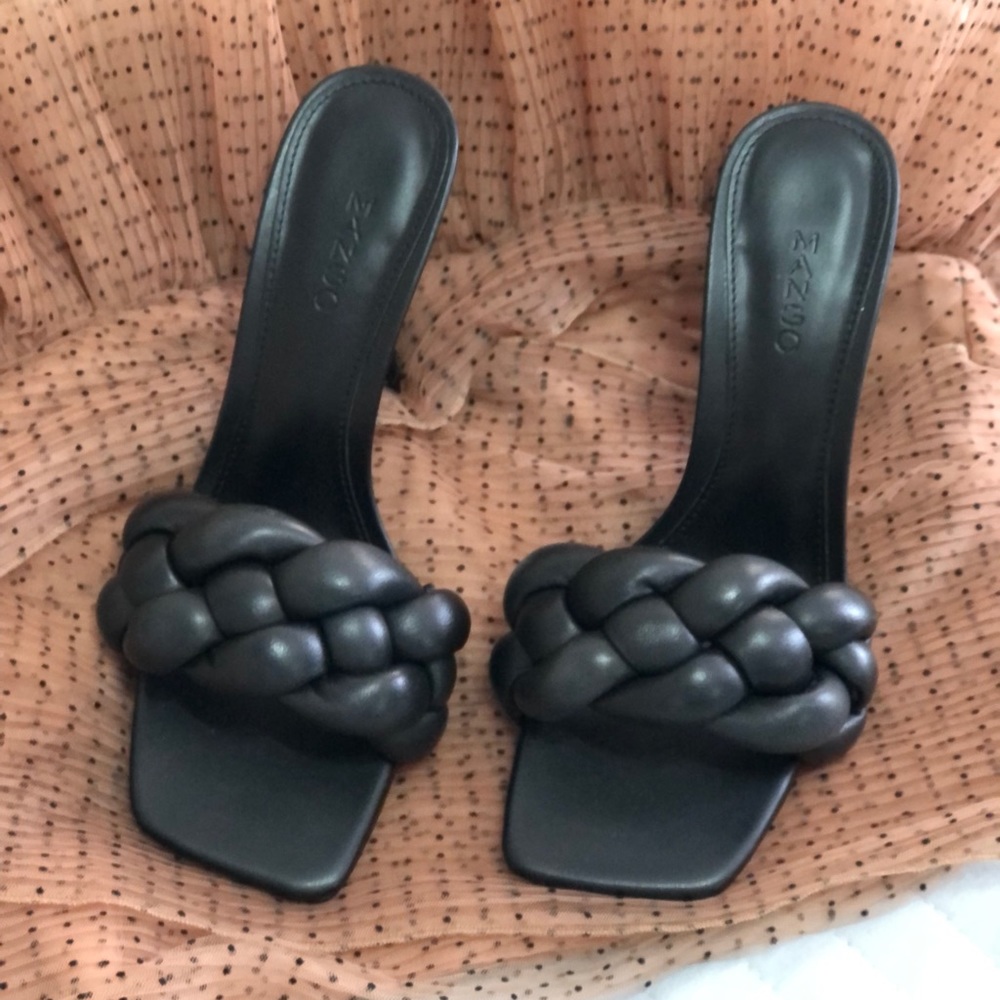 Mango Leather braided mule sandals Limited Edition - Picture 3 of 11